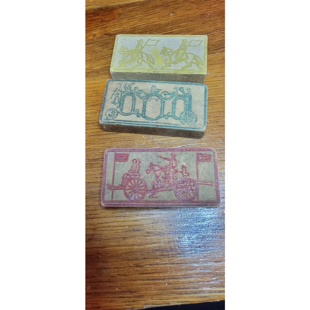 VINTAGE 1920'S OR 30'S TOY PRINT BLOCKS FOR PRESSING DESIGNS IN CLAY